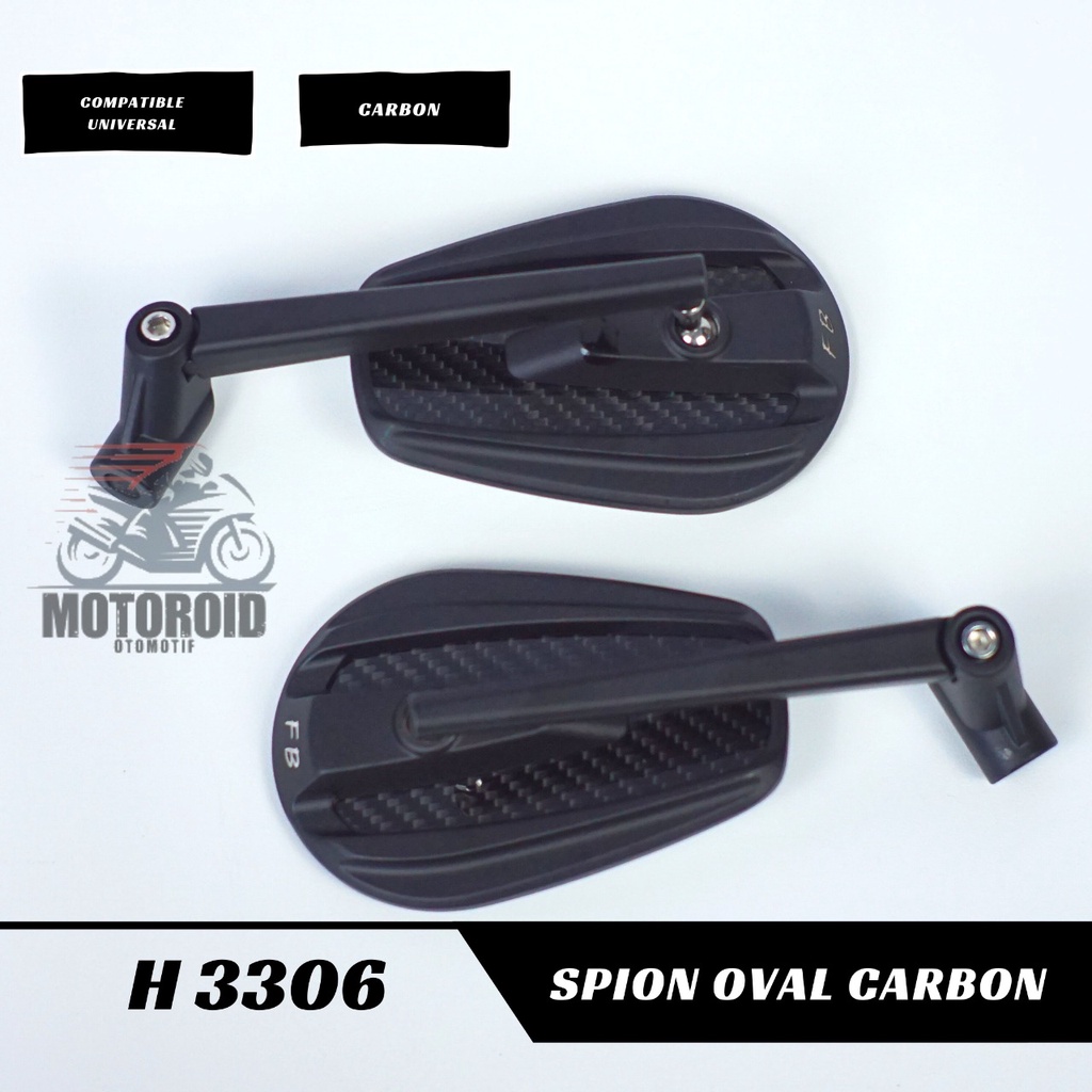 KACA SPION MOTOR MODEL OVAL CARBON FULL CNC ALUMINIUM REAR MIRROR OVAL CARBON MODEL SEPION OVAL CARBON UNIVERSAL