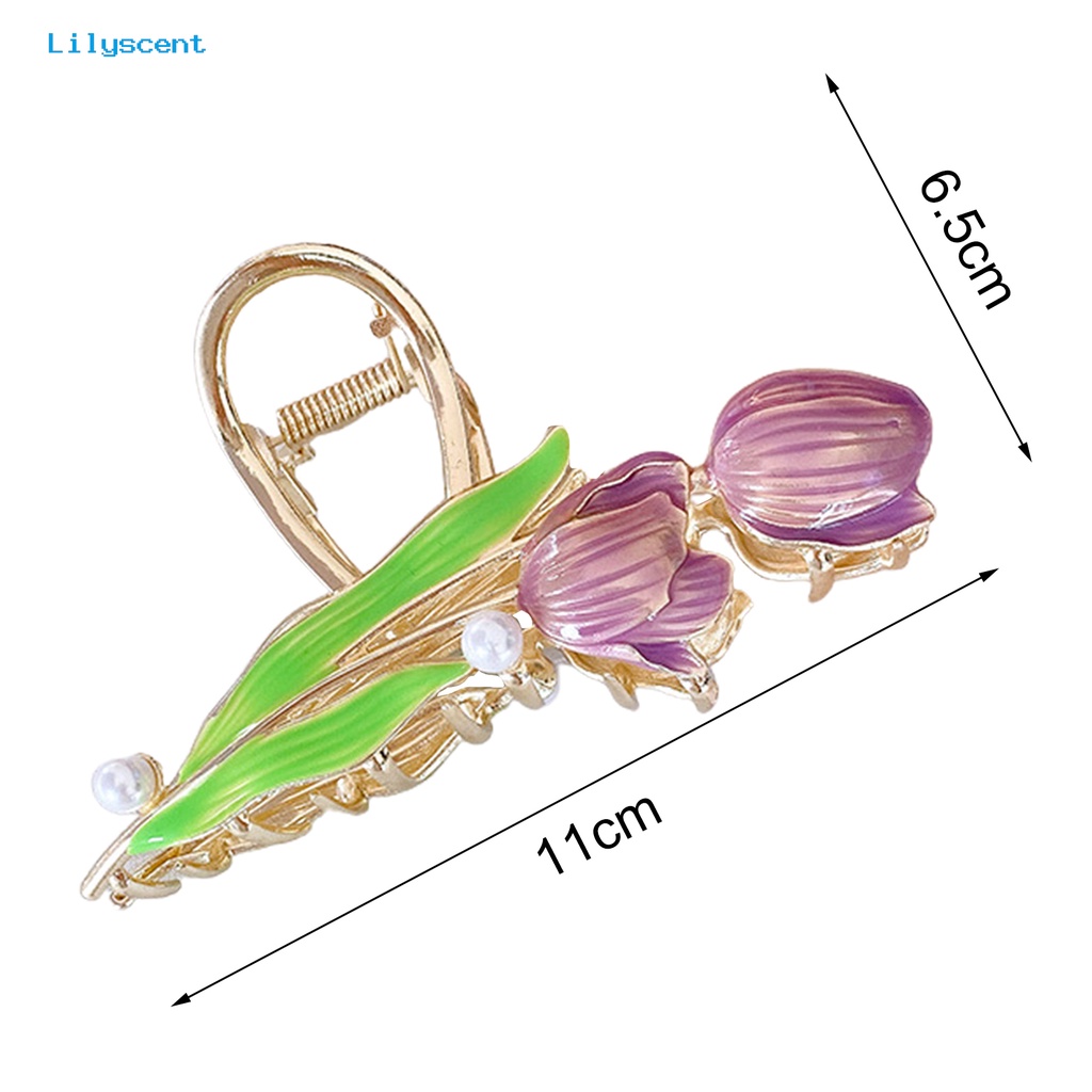 Jepit Rambut Cakar Desain Bunga Tulip Tahan Lama Untuk Wanita