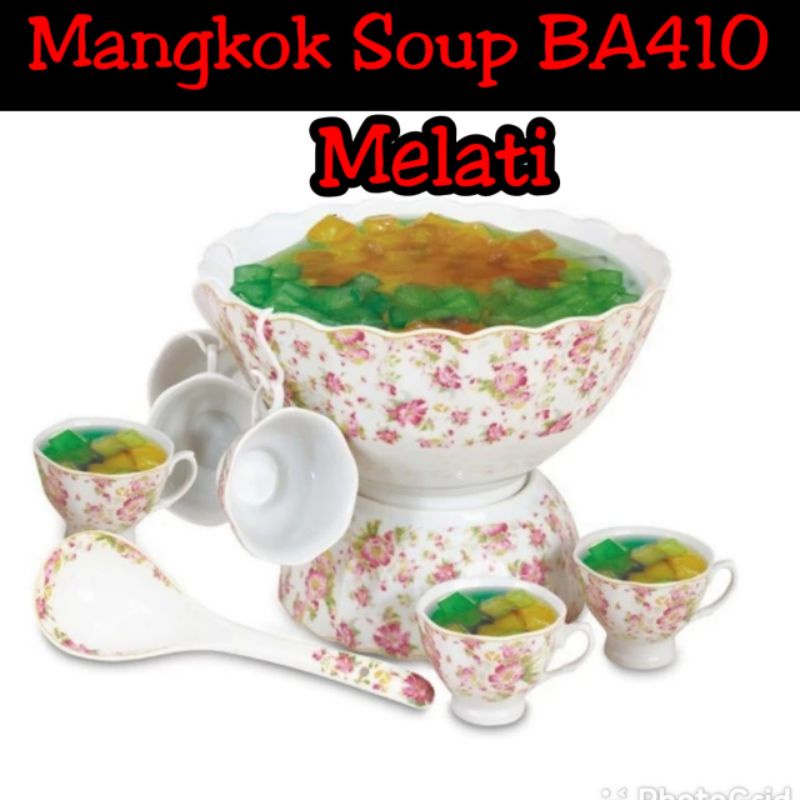 Vicenza Bowl Set Mangkok Besar dan Cangkir BA410 Melati