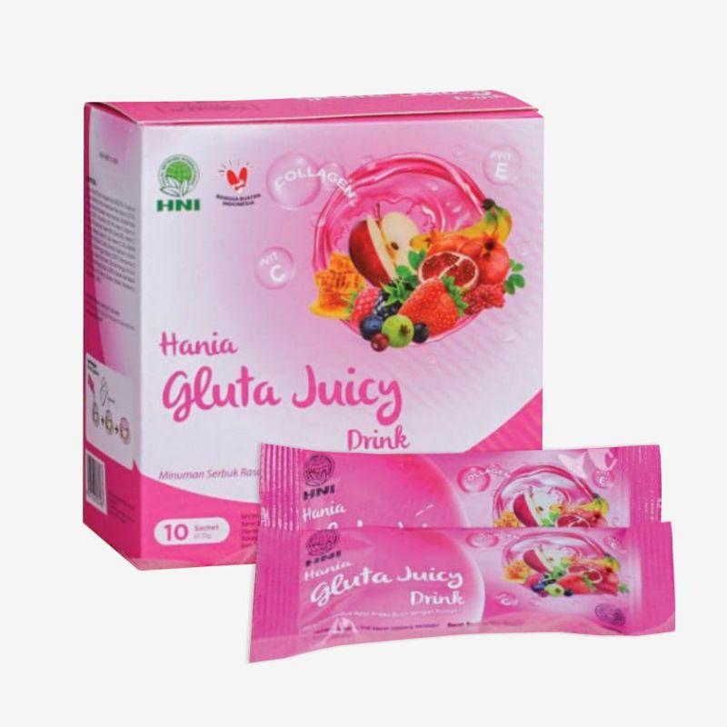 Hania gluta juicy Drink by HNI, minuman serbuk Rasa aneka buah dengan kolagen