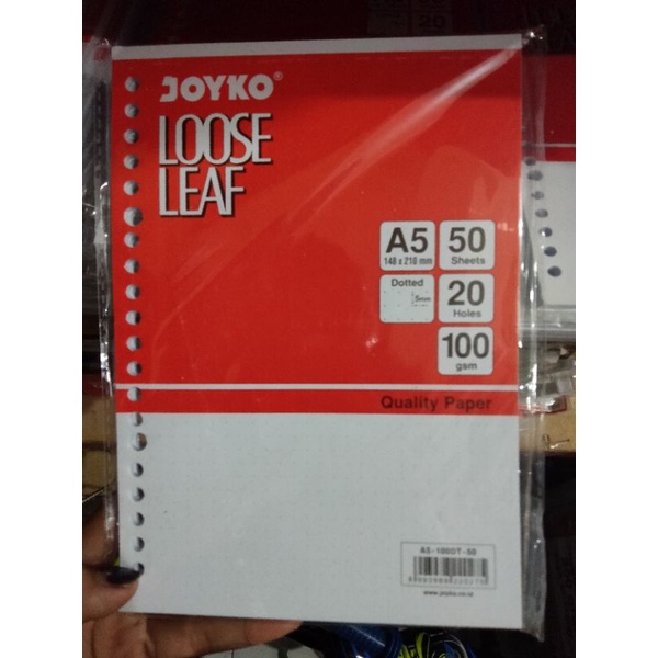 

Loose leaf dotted A5 isi 50lembar