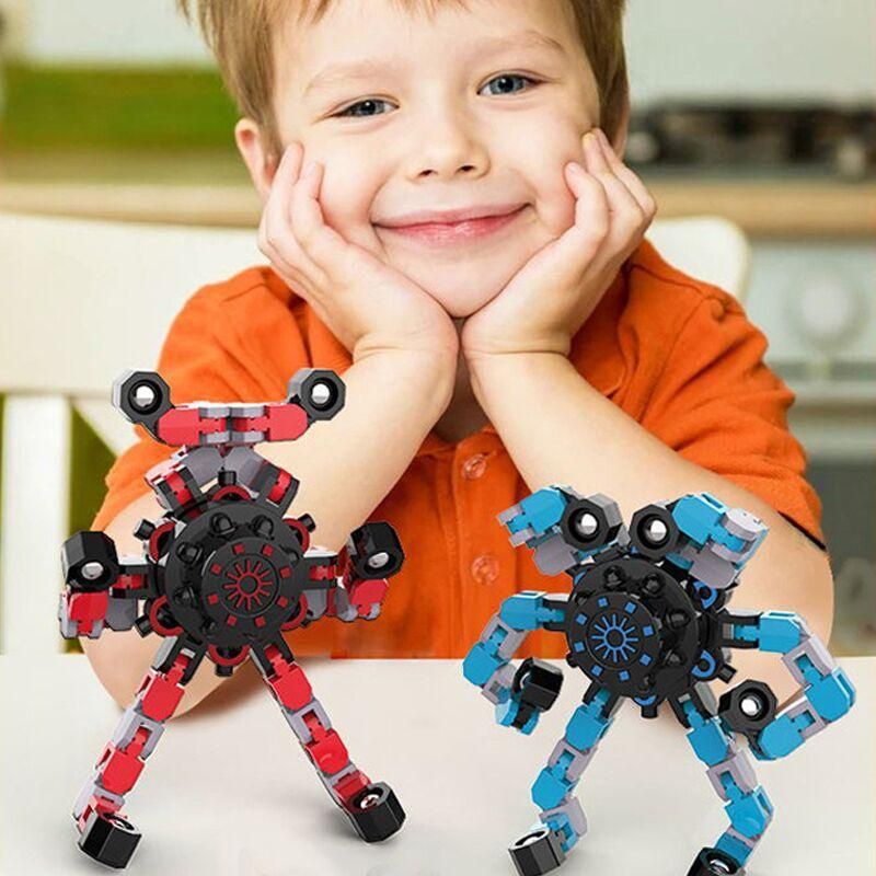 Mainan Fidget Spinner Robot Transformers Terbaru / Mainan Penghilang Sterss