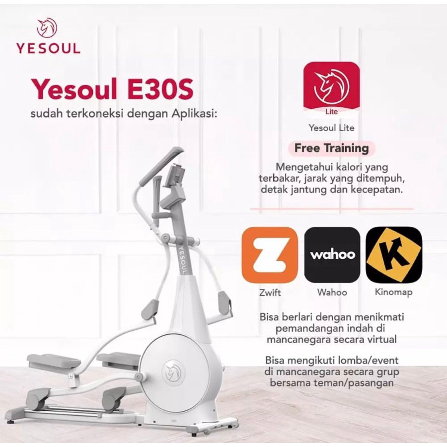 YESOUL E30S Smart Elliptical Machine - Alat Gym Fitness GARANSI RESMI