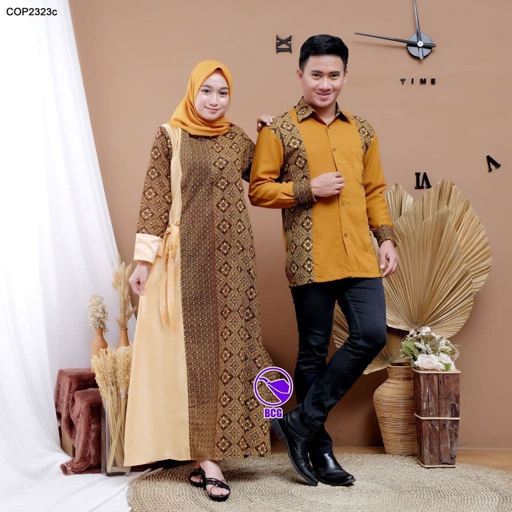 Gamis Kombinasi 4833 Sarimbit Gamis Batik Kombinasi Maxmara