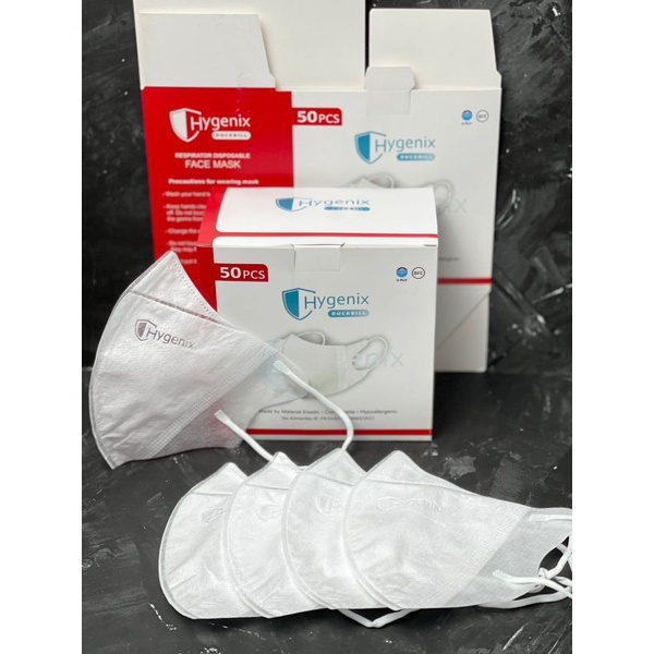 Duckbill murah tebal 3ply merk Hygenix putih