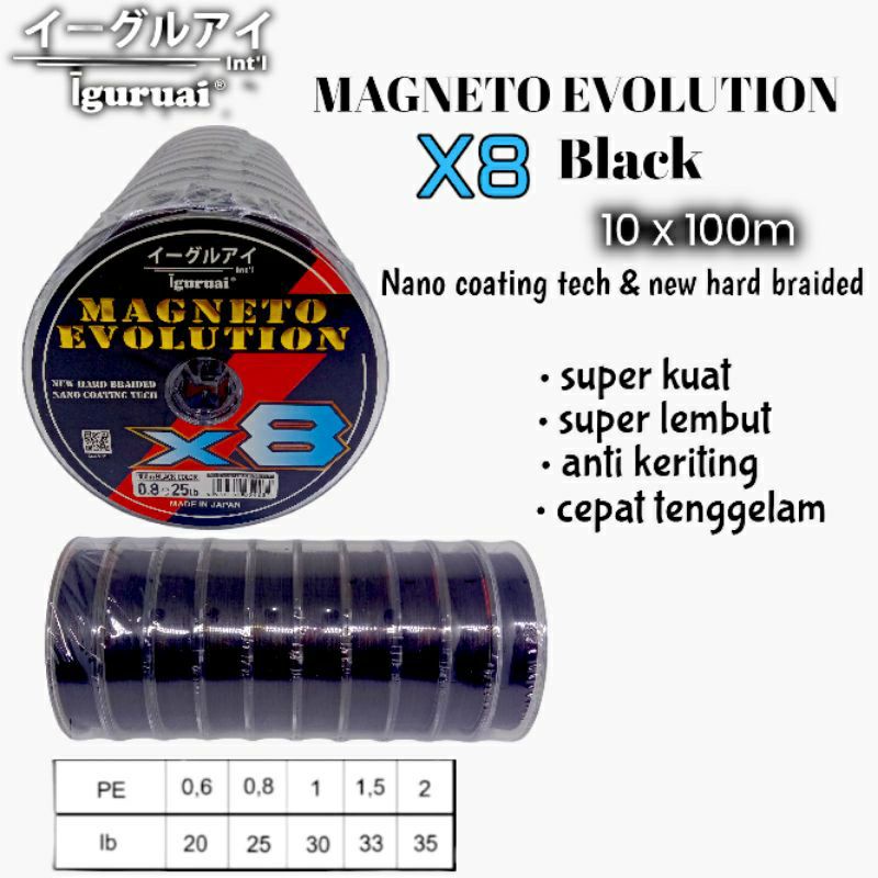 SENAR PE IGURUAI MAGNETO EVOLUTION X8 BLACK MADE IN JAPAN