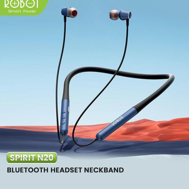 [DMK.18Oc22ᴺ] ROBOT N20 HEADSET BLUETOOTH NECKBAND EARPHONE MAGNETIC
