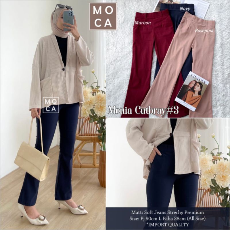 READY STOK & ORI MONIA #1 #2 #3 CELANA KULOT WANITA BY MOCA