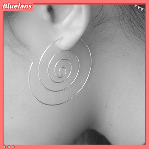 Anting Bentuk Spiral Bulat Lapis Emas Perak Untuk Wanita