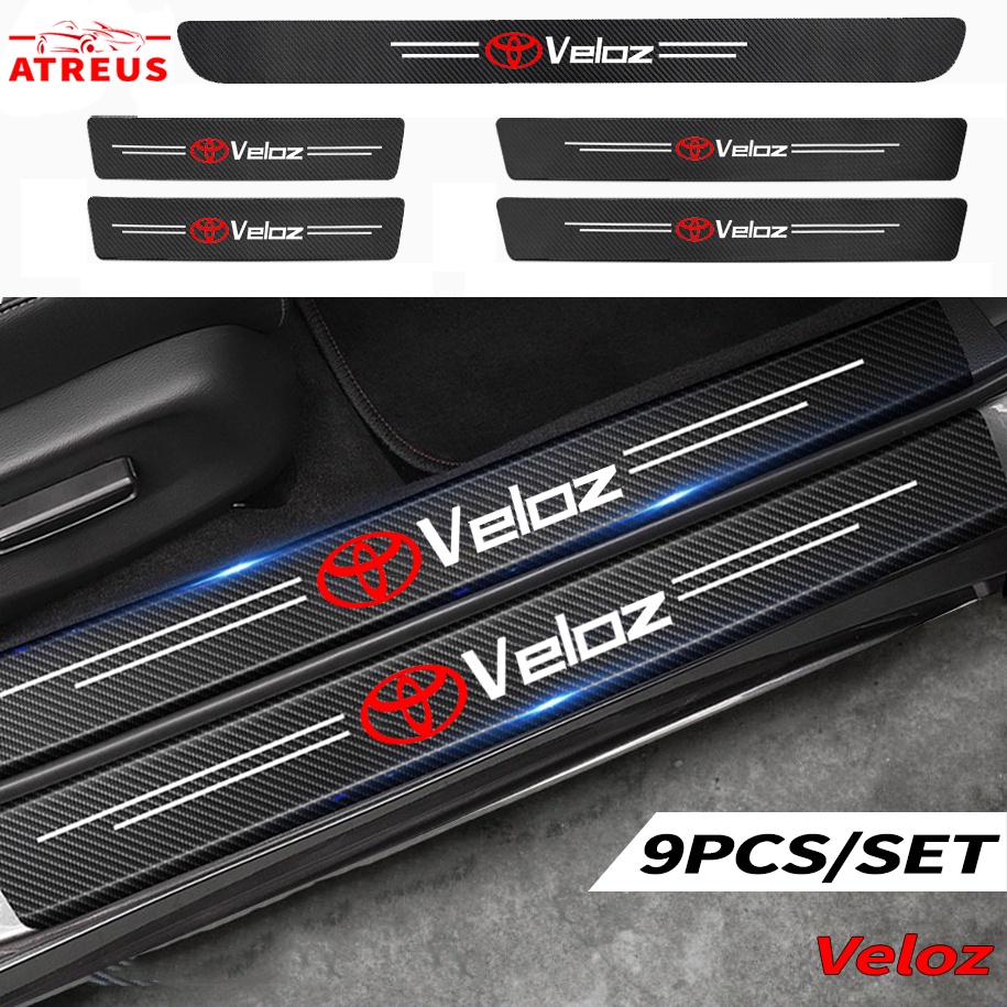 Toyota Veloz Carbon Fiber Car Door Sticker Protector Auto Threshold Strips Sticker Anti Gores