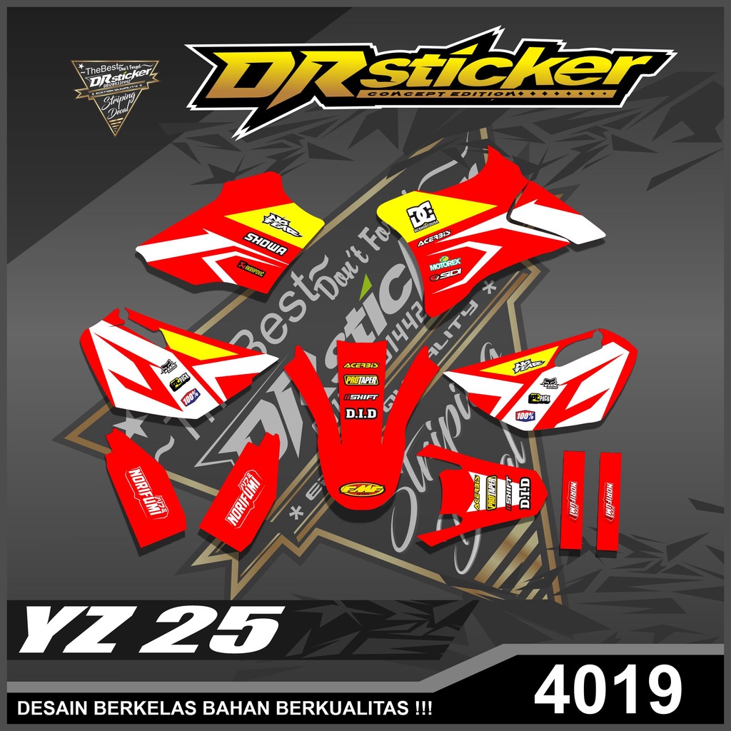 4019 Striping semifull YZ 25 / Striping YZ 25 Desain Sponsor Semifull