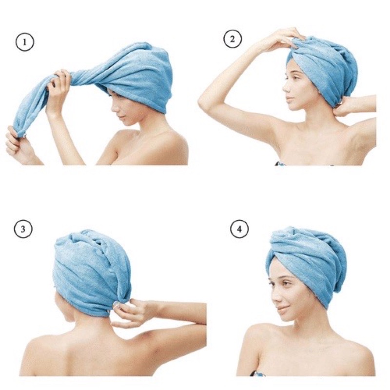 BOS - Handuk Rambut Keramas Hair Dryer Fleece Cepat Kering Fiber Magic Towel Lembut | Handuk Turban Pengering Rambut