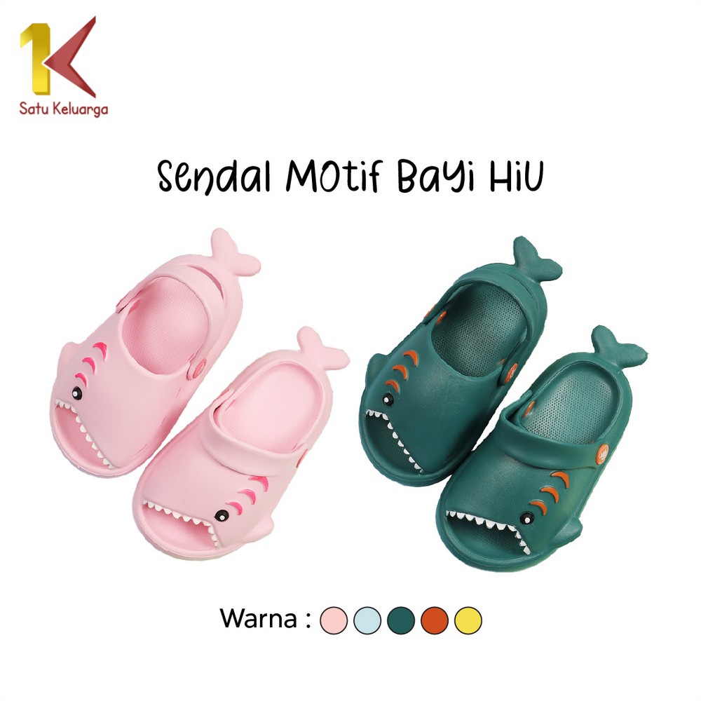 Satu Keluarga Sandal Hiu Anak Anti Slip Karakter Bayi Hiu Lucu S41 Selop Sendal Anak Kekinian Bisa U