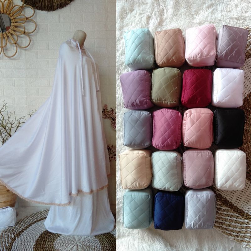 MUKENA ARMANI SILK POLOS PREMIUM/MUKENA ARMANI 2 IN 1