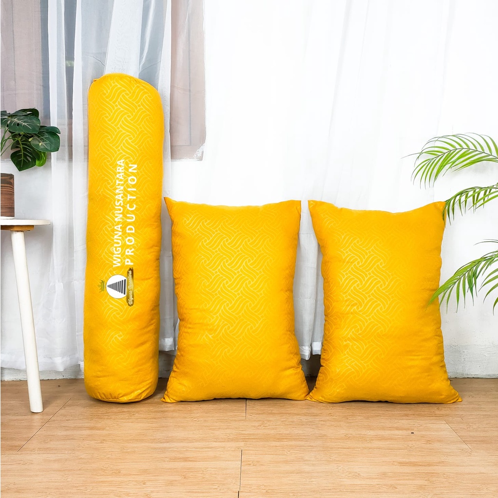 Paket Hemat 2 Bantal dan 1 Guling Tidur - Motif Embos