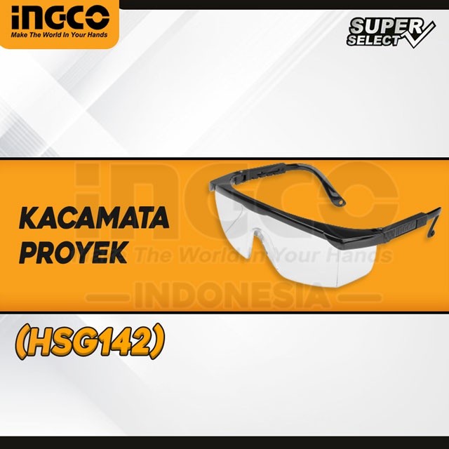 INGCO HSG142 KACAMATA KACA MATA PROYEK SAFETY GLASS CLEAR BENING