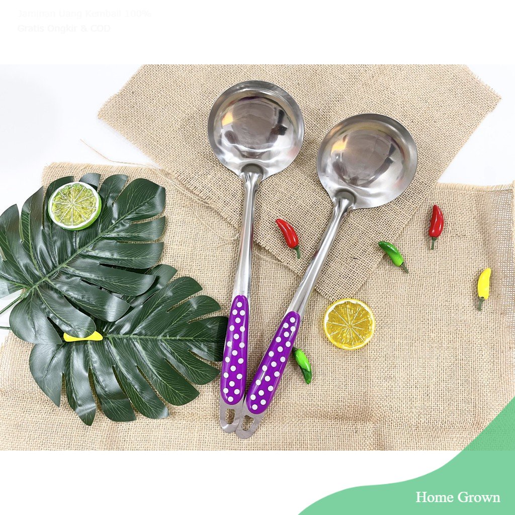 Sendok Sayur Stainless Polkadot - Centong Sayur Stainless Polkadot - Irus Stainless Polkadot