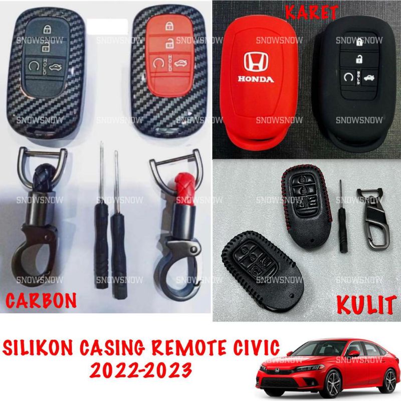 Silikon Remot Sarung Kulit Casing Remote Carbon Civic 2022 2023