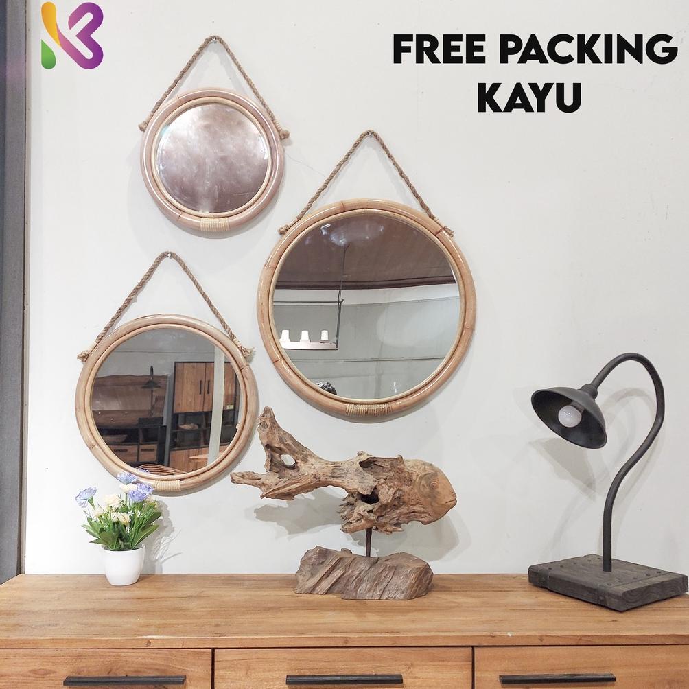 Kamilastorindo Cermin Gantung , Cermin Aesthetic , Cermin Rotan , Cermin Bulat , Cermin Minimalis Es