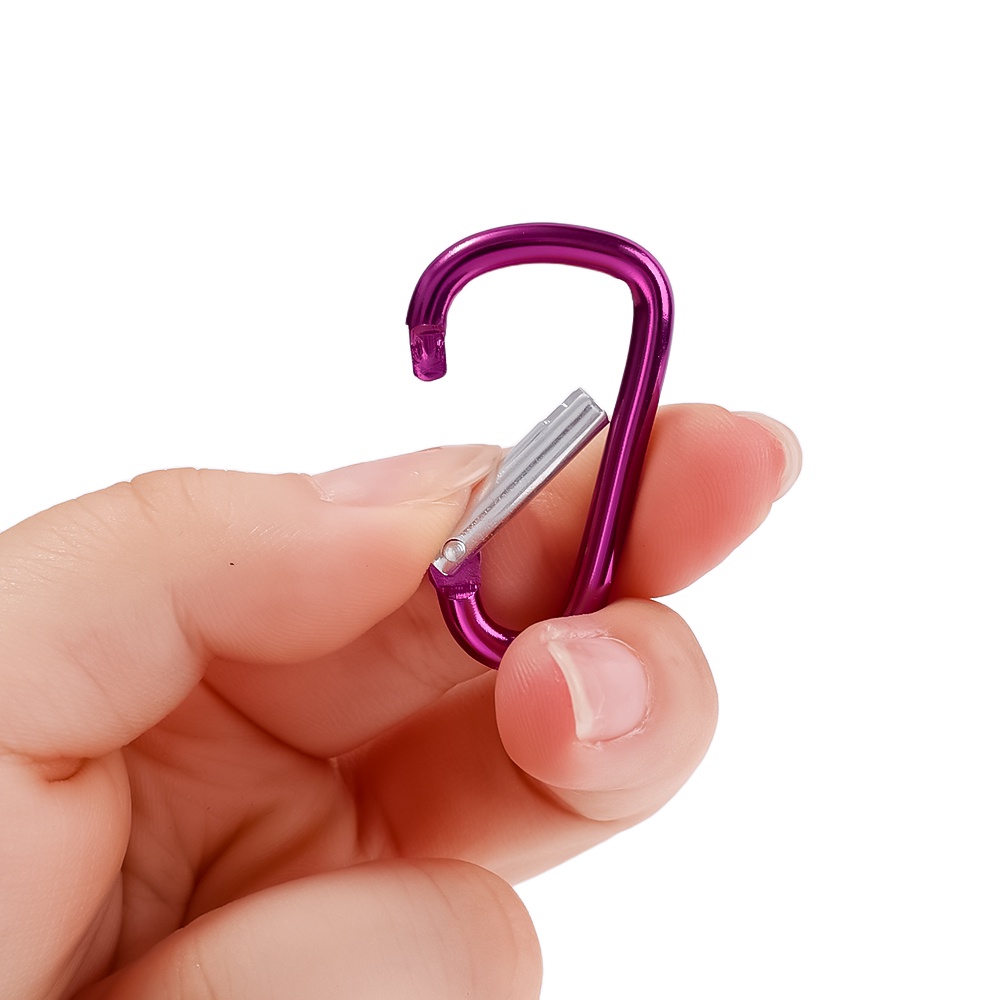 1pc Klip Carabiner Mini Bentuk D Bahan Aluminum Alloy Warna Acak Untuk Rumah / Camping / Hiking / Travel