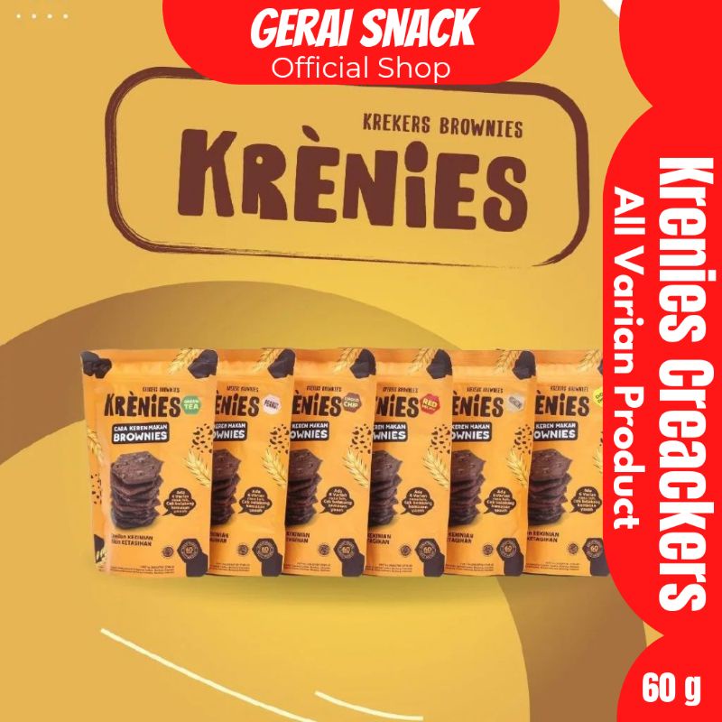 Krenies Brownies Kering Tipis Crunchy Cemilan Keluarga 60g