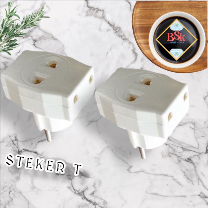 ⭐AJ⭐ Steker T | Colokan Listrik T | Seteker Listrik T | Steker Cabang 3 Multi | Elektronik | Stop Ko