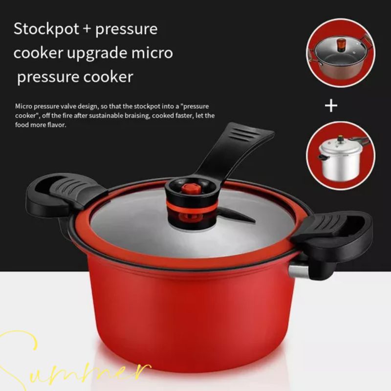 Panci Presto Teflon Micro Pressure Cooker 3.5L Totipotent Pot 24CM Anti Lengket