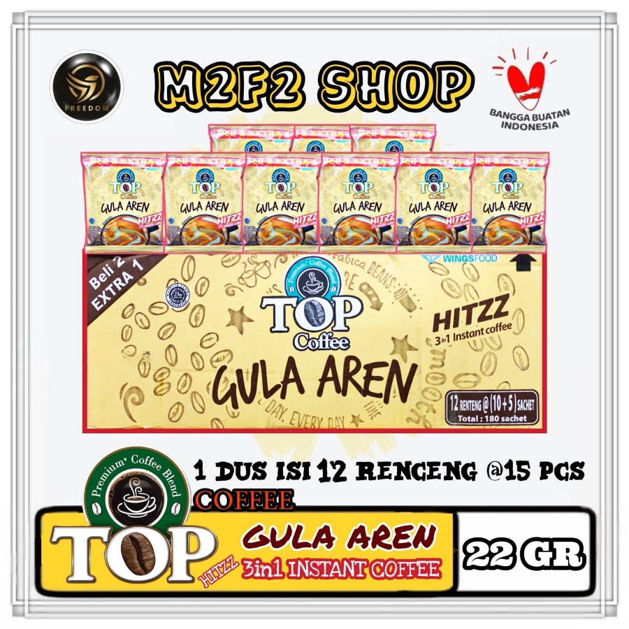 

TOP Premium Coffee Blend Gula Aren Hitzz 3in1 Kopi Instant - 22 gr (Kemasan Karton)