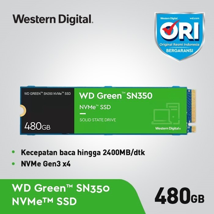 WD Green SSD SN350 480GB M.2 NVMe PCIe Gen3 2280