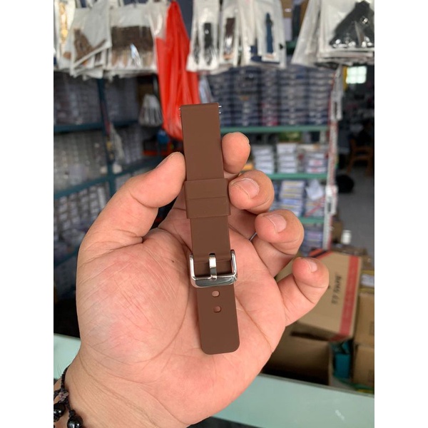 Strap Tali Jam Tangan Silikon coklat size 18mm new produk 9909