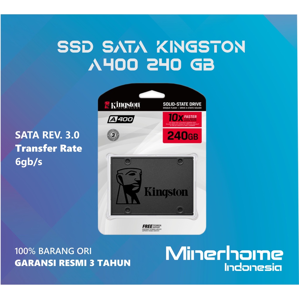 SSD SATA 240GB Kingston A400 SATA 2.5&quot; SSD Internal