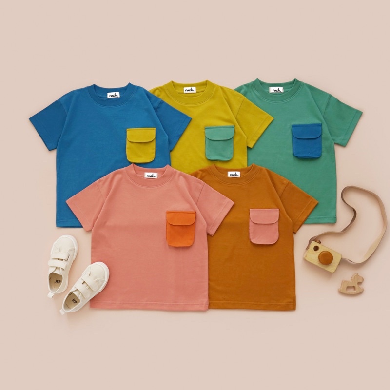 RACHIDKIDS / BASIC TEE POCKET / KAOS ANAK LUCU