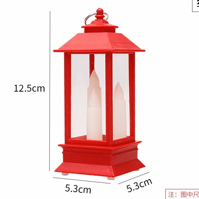PROMO Lampu Lentera Lilin 3 LED Soevenir Natal Lampu Natal Lilin Portable - Merah