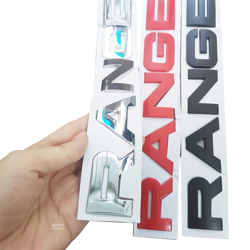 1pc Stiker Emblem Logo RANGER Bahan ABS Warna Hitam / Merah / Silver Untuk Bagasi Mobil FORD RANGER RAPTOR