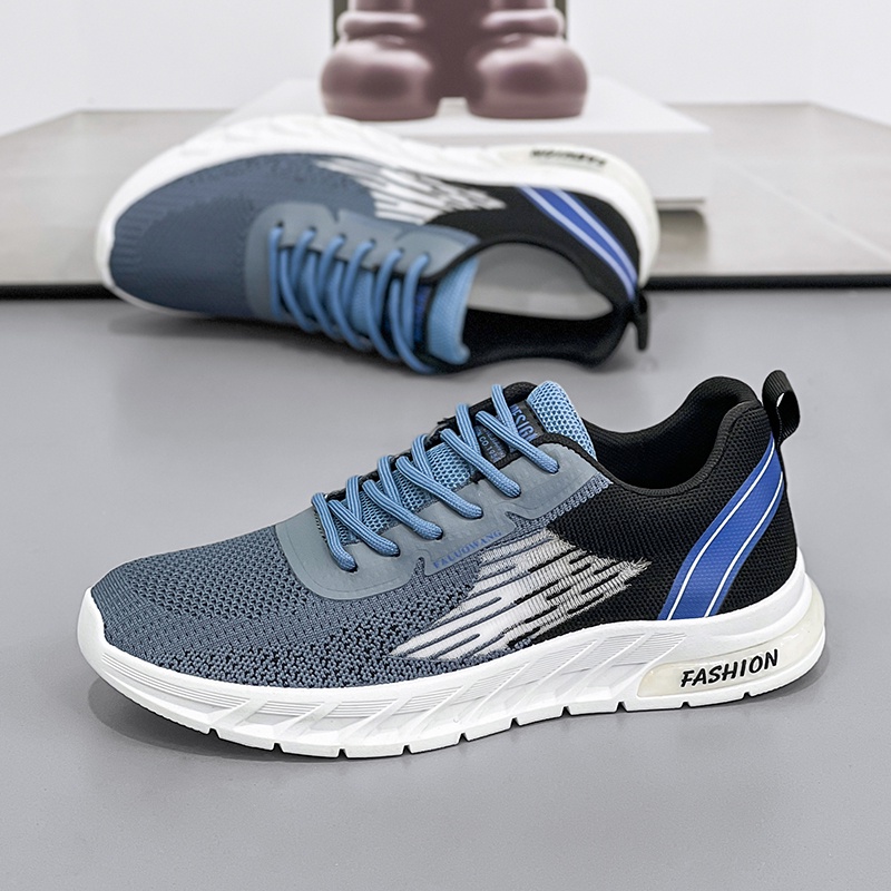 Bernapas Nyaman Flyknit Sepatu Pria Kets Sneakers Olahraga Cowok Sepatu Santai Ringan Keren Casual Lentur Running Shoes 220