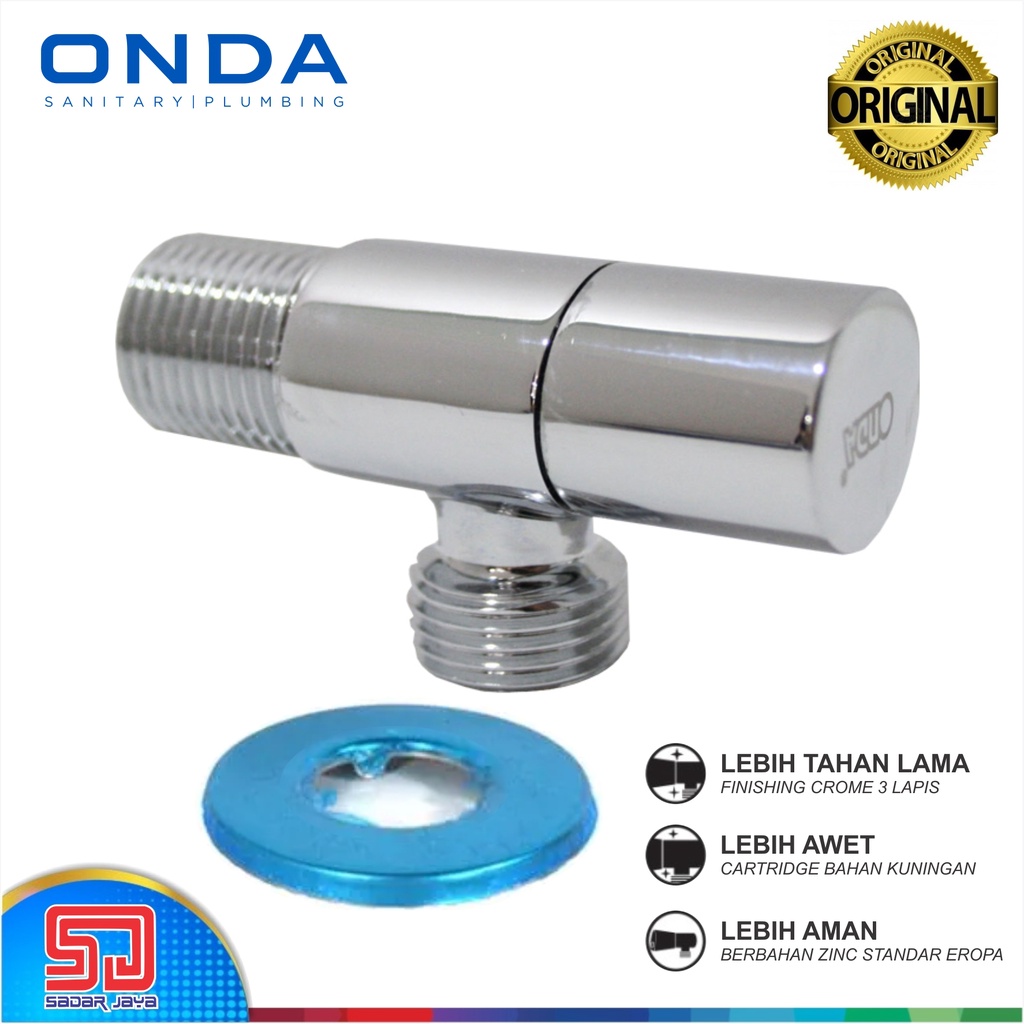 ONDA JF 12 LO Stop Kran Toilet Brass Valve Keran Shower 1/2&quot; Kuningan