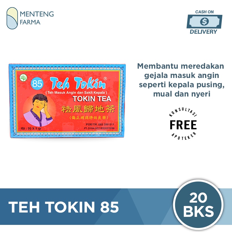Teh Tokin 85 - Meredakan Masuk Angin, Flu, Pegal Linu dan Sakit Kepala