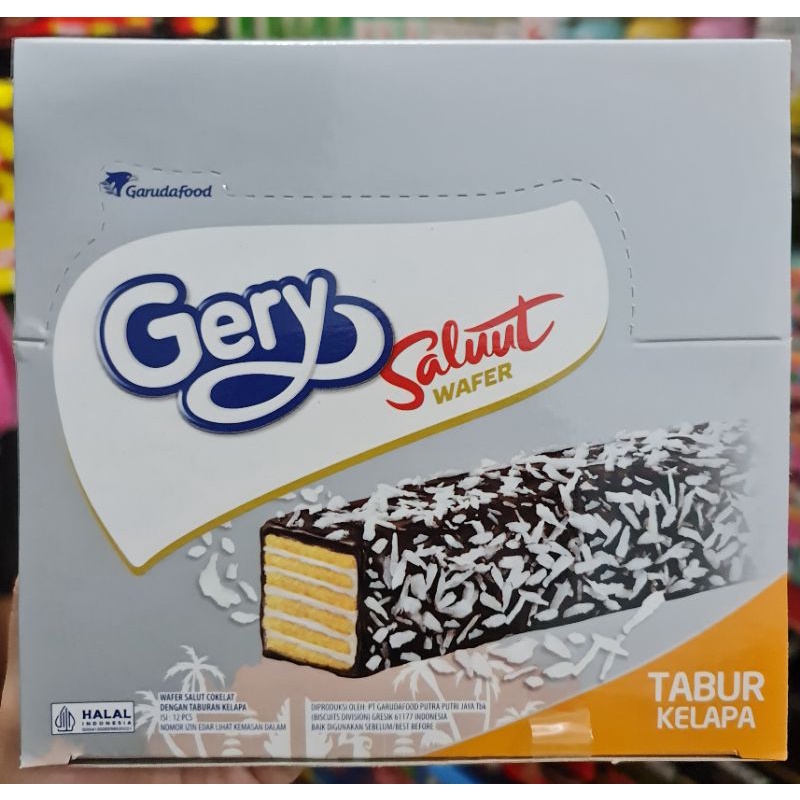 

Gery saluut wafer chocolate coconut / gery salut wafer cokelat tabur kelapa