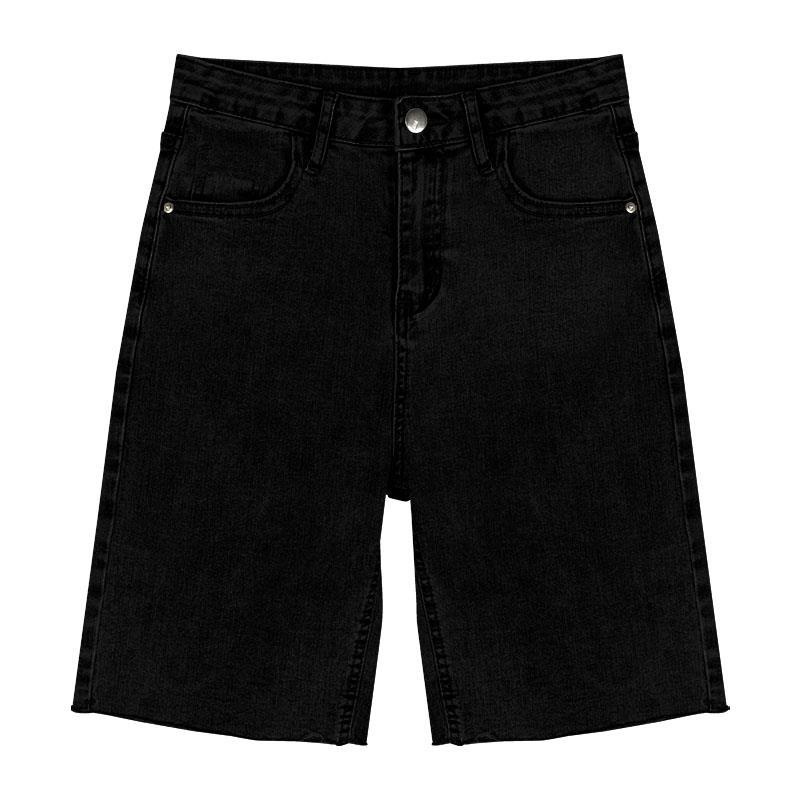 terbaru 2023 jeans stretch wanita short pants wanita hitam melar ripped hotpant cewek 3/4 jeans pendek denim kekinian