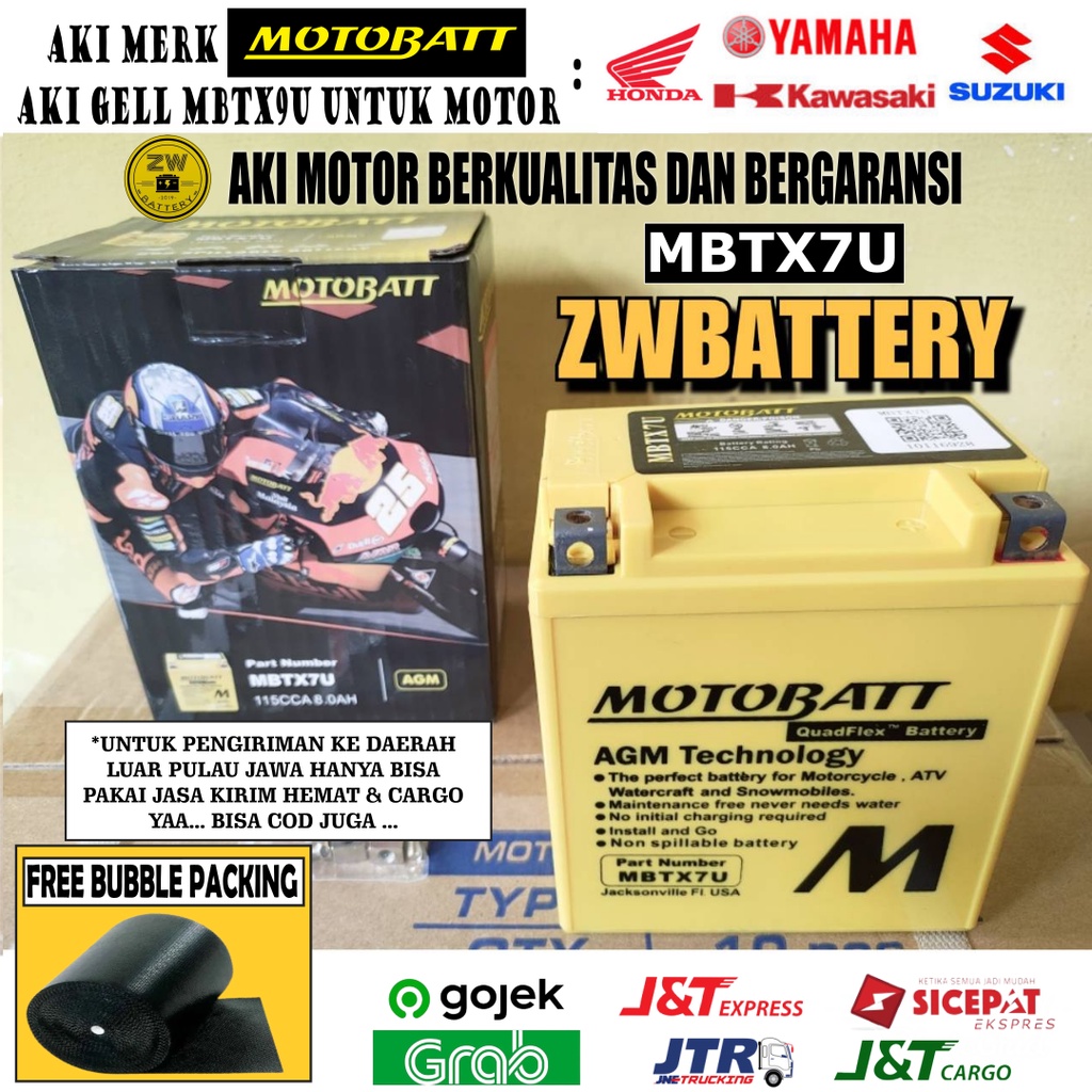 AKI MOTOR R25, CBR 250, KLX 150, CRF 150 MBTX7U MOTOBATT GEL
