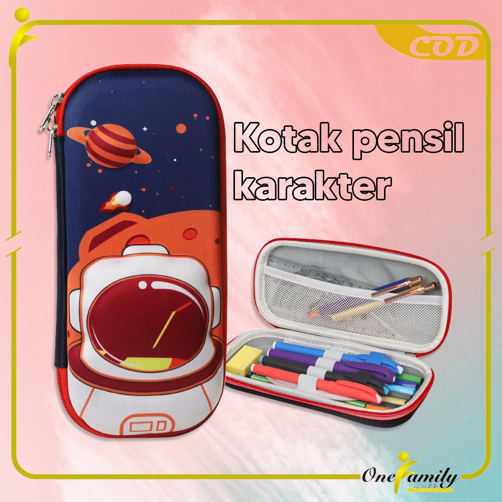 

ONE-A39 Kotak Pensil 3D Karakter Timbul Tempat Pensil Anak Sekolah TK / Tempat Penyimpanan Alat