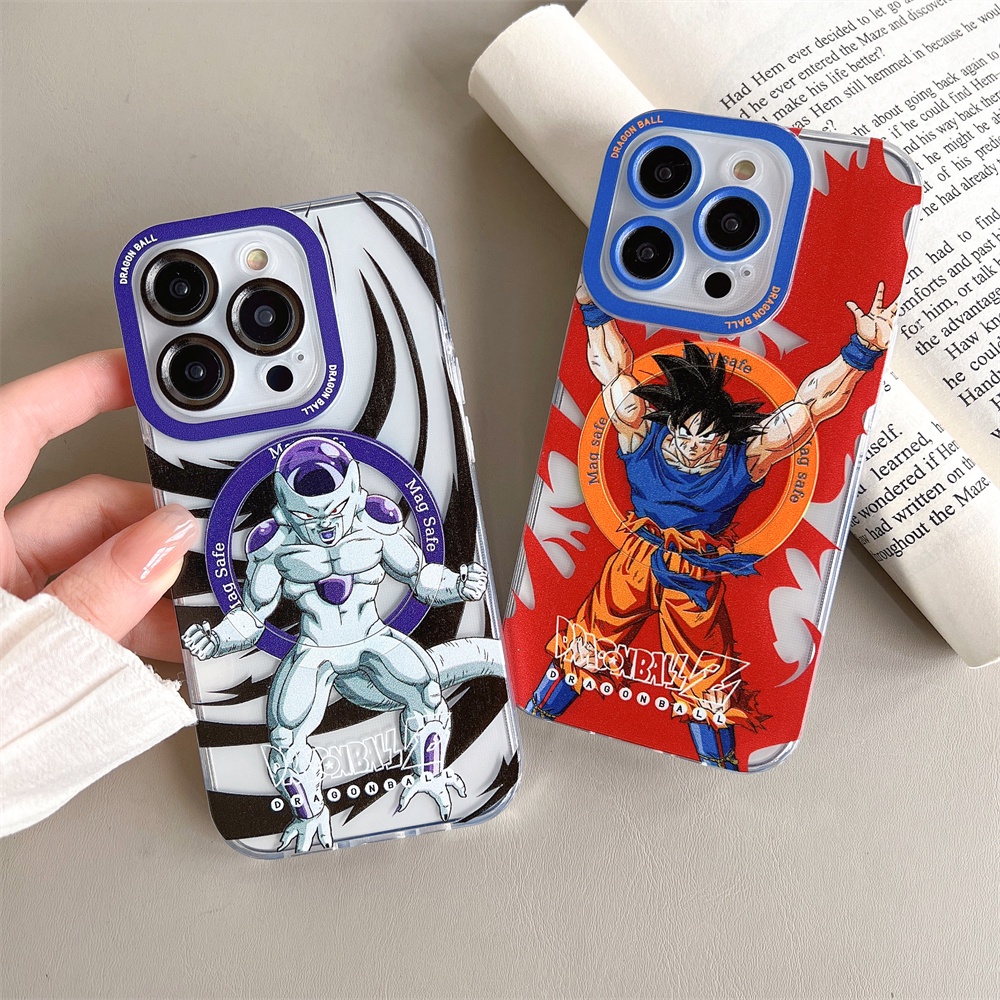 Soft Case Transparan Magnetik Motif Dragon Ball Untuk iPhone 14 Pro Max 11 12 13 14 Plus 14 Pro