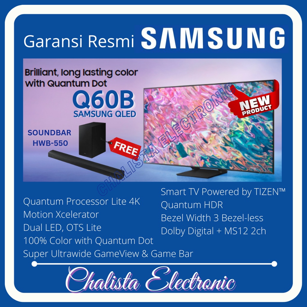 [PROMO SOUNDBAR] SAMSUNG 65Q60B QLED UHD 4K Smart TV 65 Inch QA65Q60B