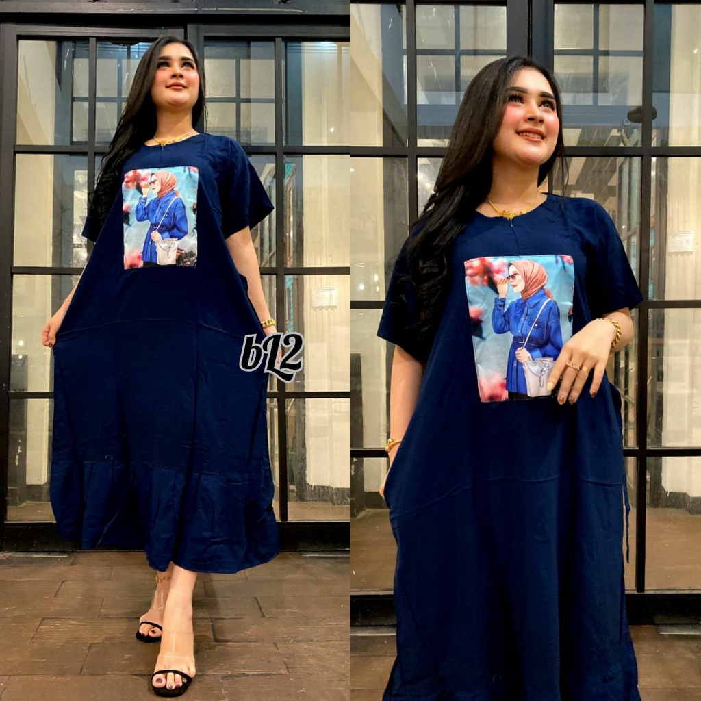 DRESS FUJI JUMBO KEKINIAN TERBARU 2024 BAHAN RAYON TEBAL BUSUI