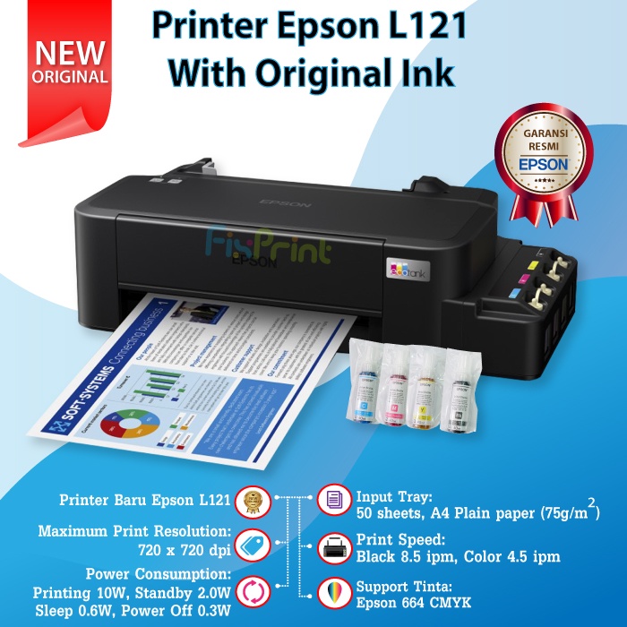 Printer Epson L121 Ink Tank Printer Epson L121 L 121 l121 Infus System Pengganti L120