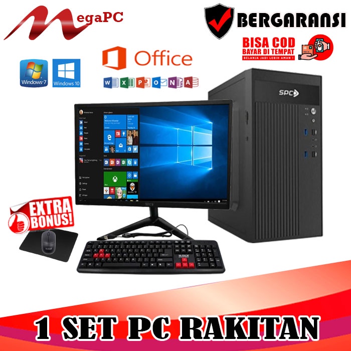 1 Set Pc Rakitan Mobo 1155 H61 Lengkap Monitor