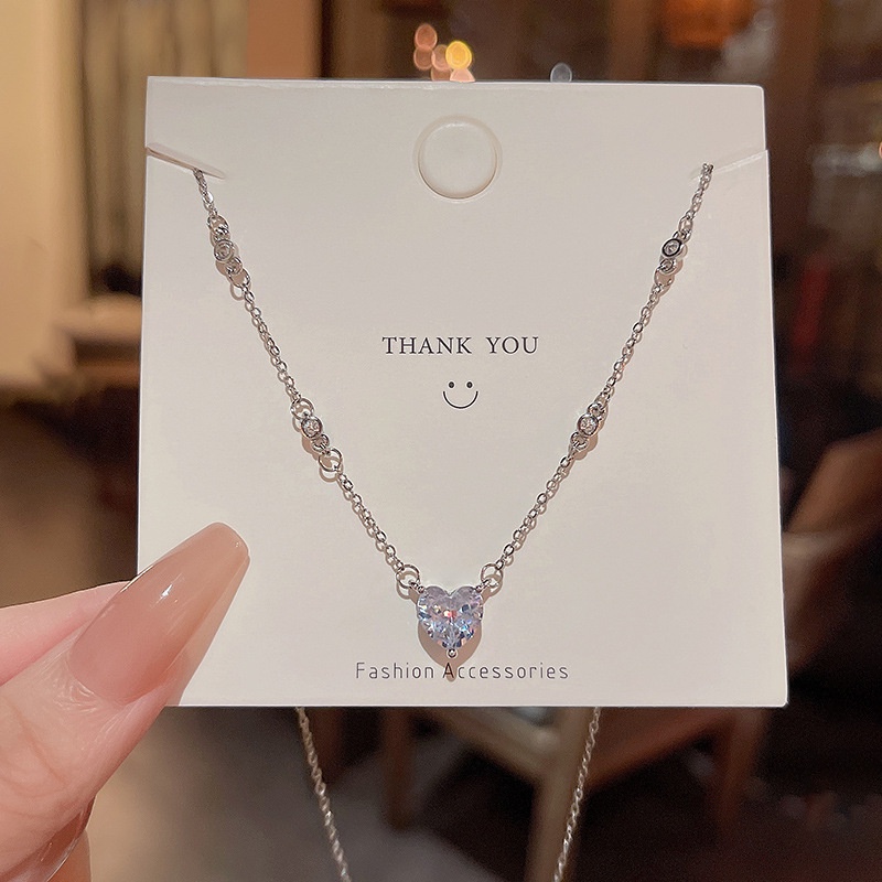Kalung Choker Liontin Hati Bahan Titanium steel Untuk Wanita
