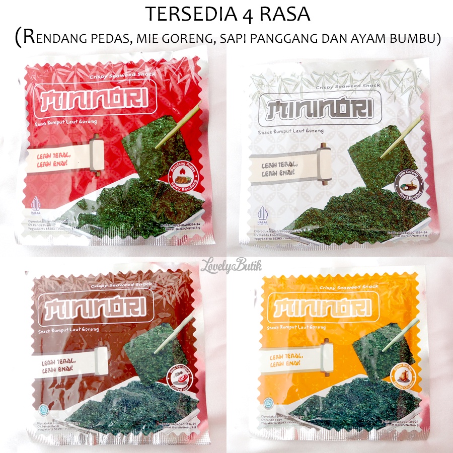 Mininori Rumput Laut Crispy Seaweed Snack Isi 12 Pcs Aneka Rasa