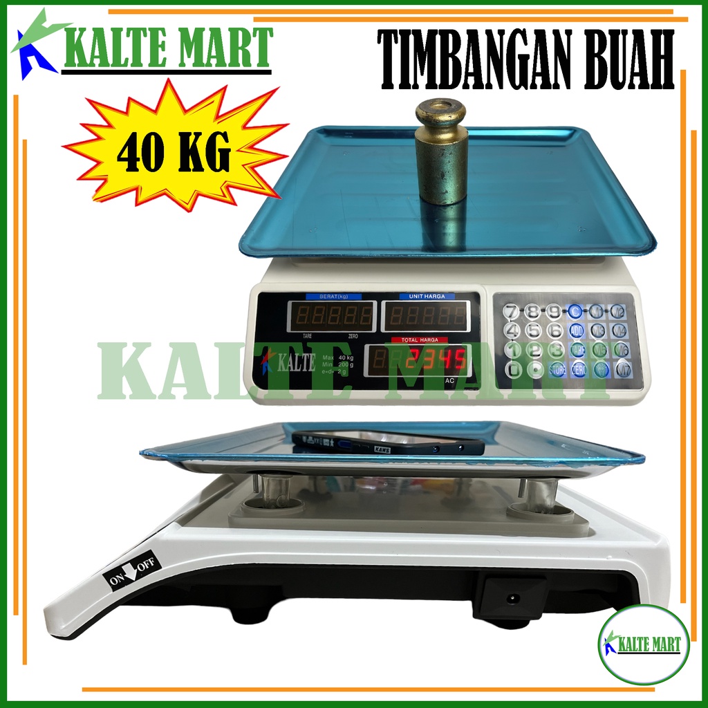 KALTE Timbangan Buah Double Display 40kg, 30kg Digital Computing Scale Double Display 40kg 30kg / Timbangan Buah, Timbangan Sayuran, Timbangan Kue / Timbangan Laundry 40kg 30kg