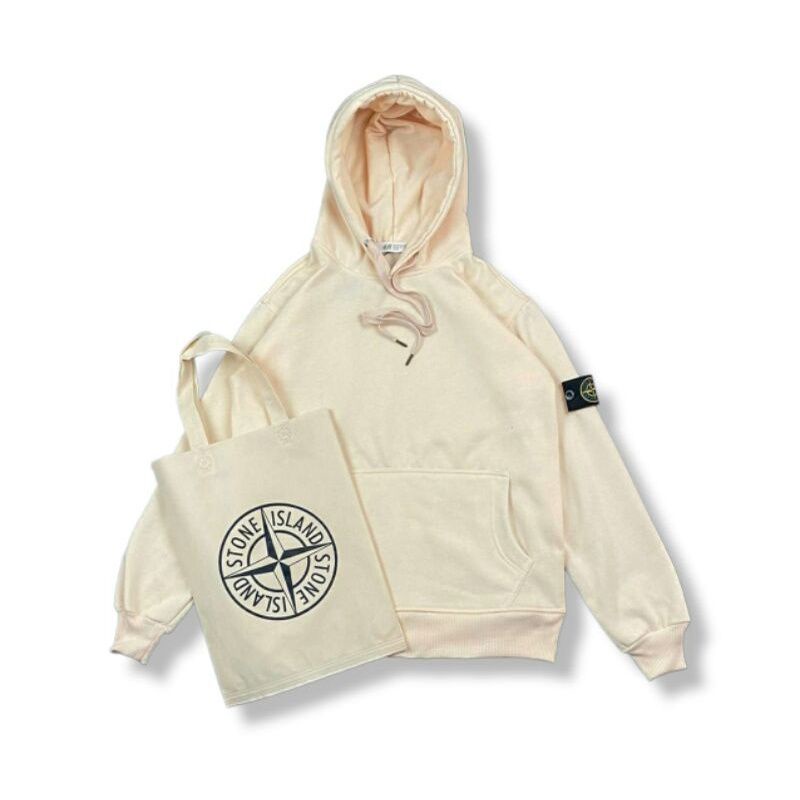 Sweater Hoodie Kualitas Premium Pria Wanita Jumbo FREE TOTEBAG / Hoodie Krem Oversize M - 3Xl  COD (Bayar Ditempat)
